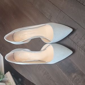 Jessica Simpson light denim heels.